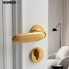 Haobao indoor door locks, bedroom silent magnetic door locks, modern room door locks, household split solid wood door handles details Picture